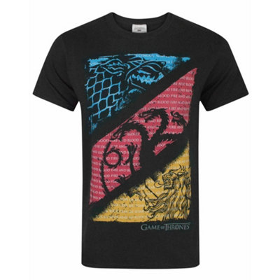Vanilla Underground Game Of Thrones Mens Black House StarkHouse TargaryenHouse Lannister Short Sleeved T-Shirt (Small) from B&Q