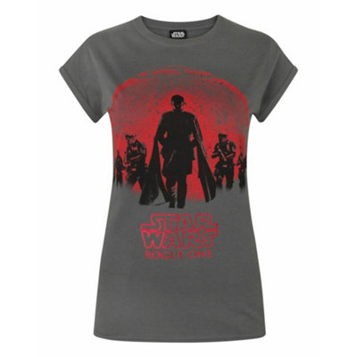 B&Q -  Star Wars Womens Grey Foil Short Sleeved T-Shirt (Small)