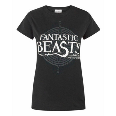 B&Q -  Fantastic Beasts And Where To Find Them Womens Black Logo Short Sleeved T-Shirt (Xx-Large)