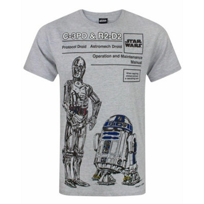 Vanilla Underground Star Wars Mens Grey R2-D2 Short Sleeved T-Shirt (Small) from B&Q