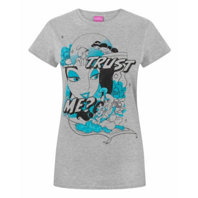 Vanilla Underground Disney Womens Grey Aladdin Short Sleeved T-Shirt (X-Large)
