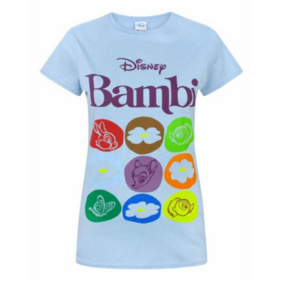 B&Q -  Disney Bambi Womens Blue Short Sleeved T-Shirt (Small)