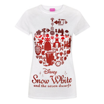 B&Q -  Disney Womens White Snow White Short Sleeved T-Shirt (Small)