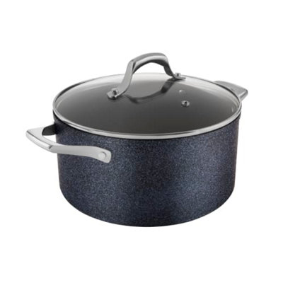 Tower Black Trustone Casserole Violet 24Cm