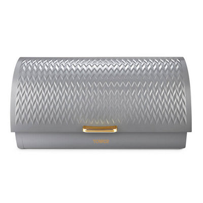 Tower Empire Roll Top Bread Bin - Stainless Steel - Grey - Large Capacity - Ventilation Holes - Image 6