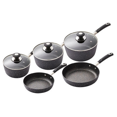 Tower T900110 Precision 5 Piece Non-Stick Forged Aluminium Pan Set with Black Diamond Coating, Soft Grip Handles, Black - Image 12