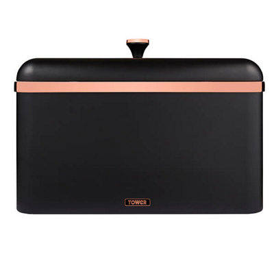 Tower Unisex Black Cavaletto Bread Bin, Airtight, Carbon Steel, & Rose Gold - Image 8