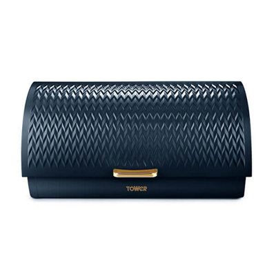 Tower - Empire Roll Top Bread Bin - Stainless Steel - Midnight Blue - Image 4