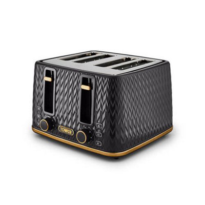 Tower Empire Toaster 4 Slice Black from B&Q