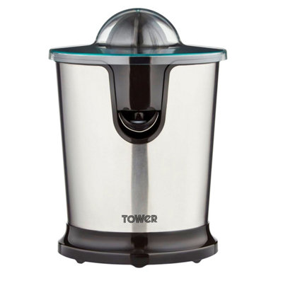 Tower Citrus Juicer Plastic Spout Anti-Drip Removable Parts Stainless Steel 100W from B&Q