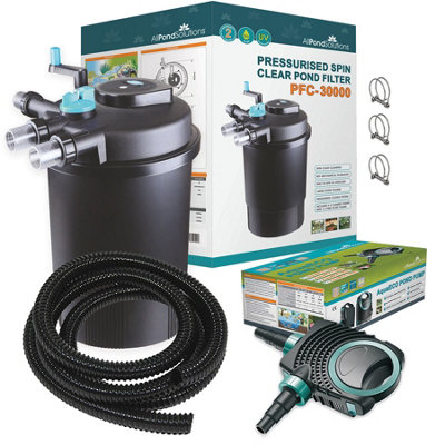 All Pond Solutions Allpondsolutions 30000L Pressurised Pond Filter Pfc-30000-Kit 14000L/h Pump from B&Q