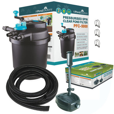 All Pond Solutions Allpondsolutions Pressurised Pond Filter Pfc-5000 KitWith Fpp 3500L/h Pump from B&Q