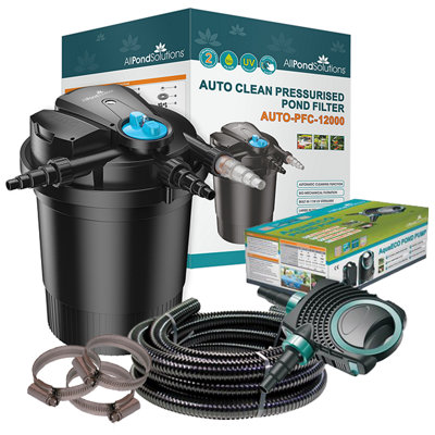 All Pond Solutions Allpondsolutions 12000L Pressurised Pond Filter Kit Auto-Pfc-12000-Kit from B&Q