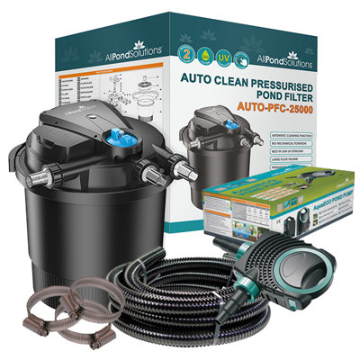 All Pond Solutions Allpondsolutions 25000L Pressurised Pond Filter Kit Auto-Pfc-25000-Kit from B&Q