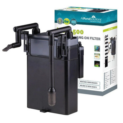 All Pond Solutions 500L/h Hang On Aquarium External Filter Hob-500 from B&Q