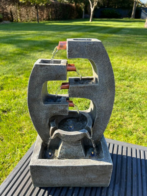All Pond Solutions 5 Tier Water Feature With Led LightsSolar Powered 27.5X18X48Cm from B&Q