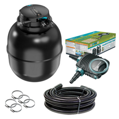 All Pond Solutions Allpondsolutions 75000L Koi Pressurised Pond Filter Kit Pro-75000-Kit With Uv Light Timer from B&Q