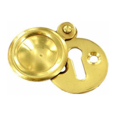 Dzina Victorian Round Keyhole Escutcheon Covered 32mm Brass from B&Q