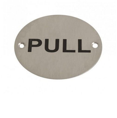 Dzina Pull Door Sign 75mm Screen Printed Sss Pack Of 1 from B&Q