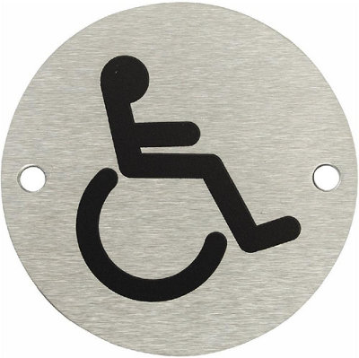 Dzina Toilet Door Sign 75mm Screen Printed Sss Disabled Pack Of 1 from B&Q