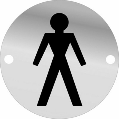 Dzina Toilet Door Sign 75mm Screen Printed Pss Male Pack Of 1 from B&Q