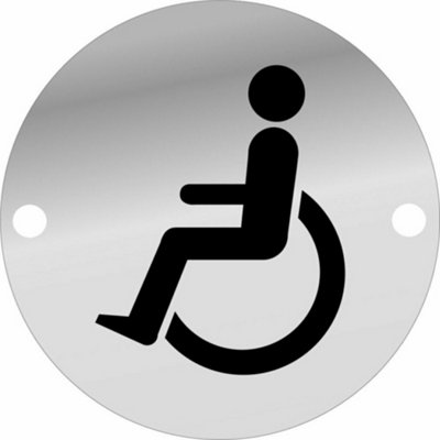 Dzina Toilet Door Sign 75mm Screen Printed Pss Disabled Pack Of 1 from B&Q