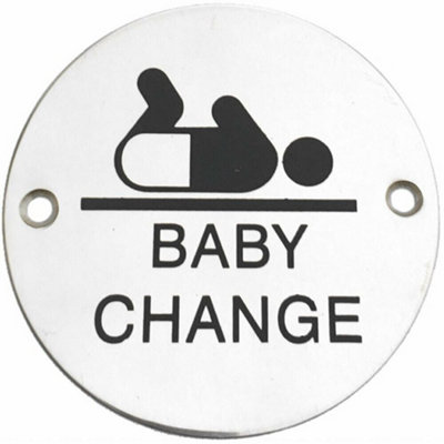 Dzina Baby Change Door Sign 75mm Screen Printed Pss Pack Of 1 from B&Q