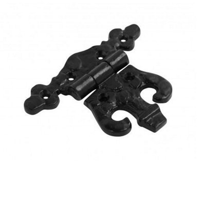 Dzina Cabinet Hinge Unequal 110mm X 89mm Antique Black1 Pair from B&Q