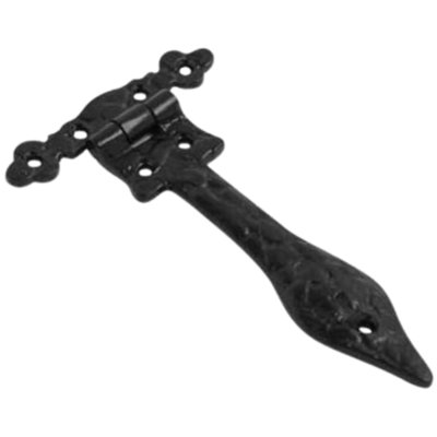 Dzina Decorative Spear Hinge 150mm Antique BlackVintage Shed Door HingeRustic T Hinges For External Black Doors (1 Pair) from B&Q