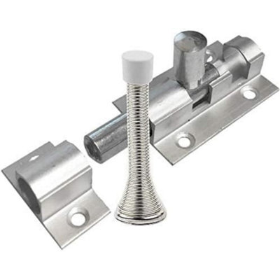 Dzina 2" Straight Barrel Bolt With Doorstop50mm X 25mm Satin Anodised Aluminium Door LockPack Of 1 from B&Q
