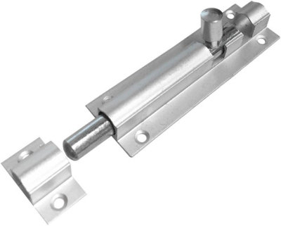 Barrel Bolt Straight Satin Anodised Aluminium With Doorstop Pack Of 1150mm X 25mm (6 Inch X 1 Inch) from B&Q