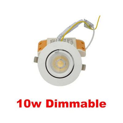 UKEW 10W Recessed Led Scoop Downlight For Commercial Spaces With Adjustable Tilt Cool White 4000K from B&Q