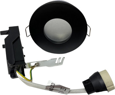 UKEW Pack Of 4 -Matt Black ,recessed Downlight Round Bathroom Gu10 Ceiling Light Fixture Ip65 Spotlight ,frosted Cover from B&Q