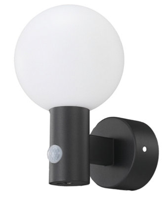 UKEW 15W Led Grey Frosted Ball Pir  Motion Wall Light Ip65Cool White 4000K from B&Q