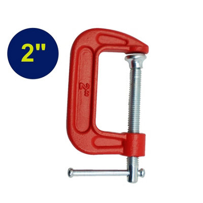 Dapetz  Red Mini G Clamp 2 Inch 50mm Capacity Cast Iron C Clamp Professional Corrosion Resistant For Woodworking Carpentry Metal from B&Q