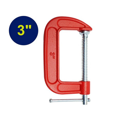 Dapetz  3 Inch G Clamp 75mm Heavy Duty Cast Iron Frame Professional Clamp Corrosion Resistant For Metalworking Woodworking from B&Q