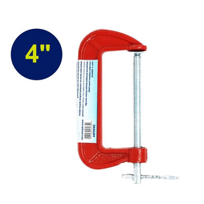 Dapetz 4 Inch G Clamp 100mm Heavy Duty Cast Iron Frame Professional Corrosion Resistant Clamp For Woodworking Carpentry Metal Sets from B&Q