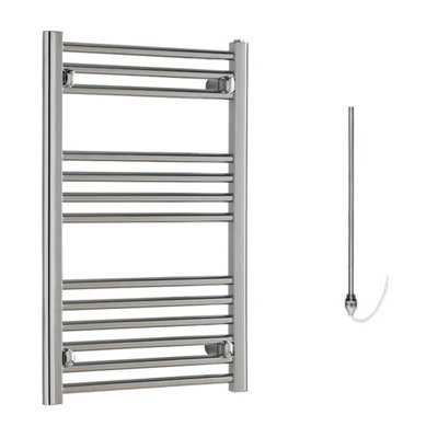 Bray Electric Heated Towel RailPrefilledStraightChromeW500 X H800 mm from B&Q