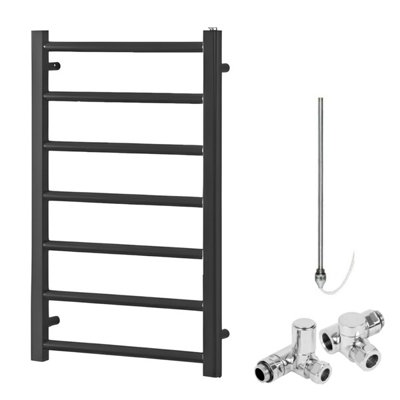 SolAire Heating Products Alpine Dual Fuel Heated Towel RailAnthraciteW500 X H800 mm from B&Q
