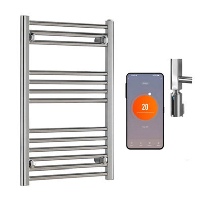 SolAire Heating Products Bray Wifi Electric Heated Towel Rail With ThermostatTimerStraightChromeW500 X H800 mm from B&Q