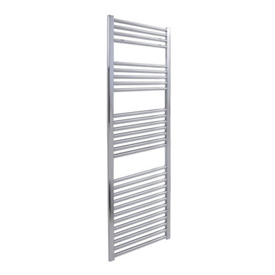 Bray Heated Towel Rail For Central HeatingStraightChromeW500 X H1400 mm from B&Q