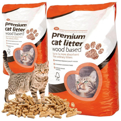 Storm Trading Group 15L Premium Cat Litter Wooden Pellets Clean & Easy To Use Ultra Absorbent Odour Control Soft Bedding from B&Q