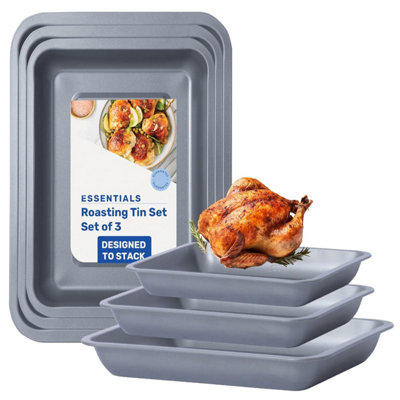 Storm Trading Group Set Of 6 (2 X 352 X 31 & 2 X 28Cm) Stackable Roasting Trays from B&Q