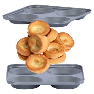 Storm Trading Group 3 X 4 Cup Giant Yorkshire Pudding Non-Stick Oven Trays from B&Q