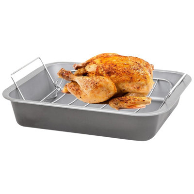 Storm Trading Group 36Cm Deep Roasting Tin With Stainless Steel Curved Roasting Rack from B&Q
