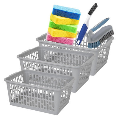 Storm Trading Group 2 X Multipurpose Plastic Handy Storage Basket Cool Grey For Organisation from B&Q