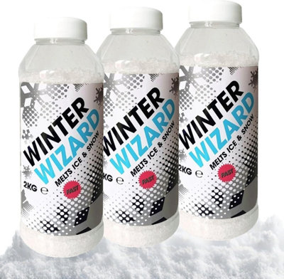 Storm Trading Group 3 Tubs 2Kg De-Icer Shaker Tub Winter Salt White Grit Rock Salt from B&Q