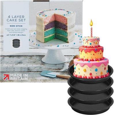 Storm Trading Group 2 Box Sets (8 Trays) 4 Layer Rainbow Cake Set 18Cm Four Layers Of MoistFluffy Cake from B&Q