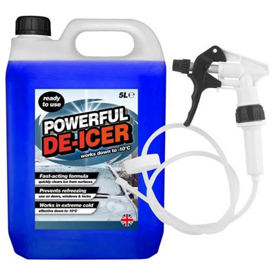 2 X 5L Powerful De-Icer Fast-Acting Formula Windscreen Ice Remover With Long Hose Trigger from B&Q