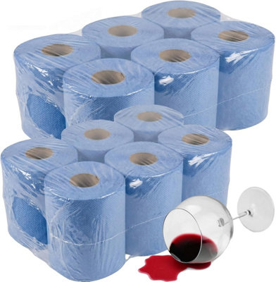 Storm Trading Group 12 Rolls Blue Centrefeed 2Ply Embossed Paper Hand Towels from B&Q